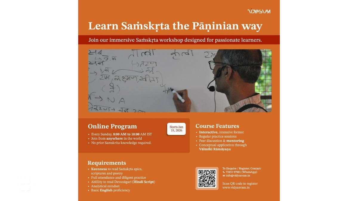 Vidyasvam Announces New Online Samskṛta Workshop Based on the Pāṇinian Method-PNN